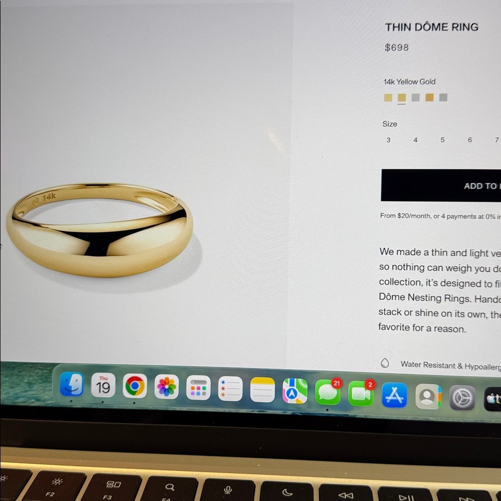 Gold Dome Ring